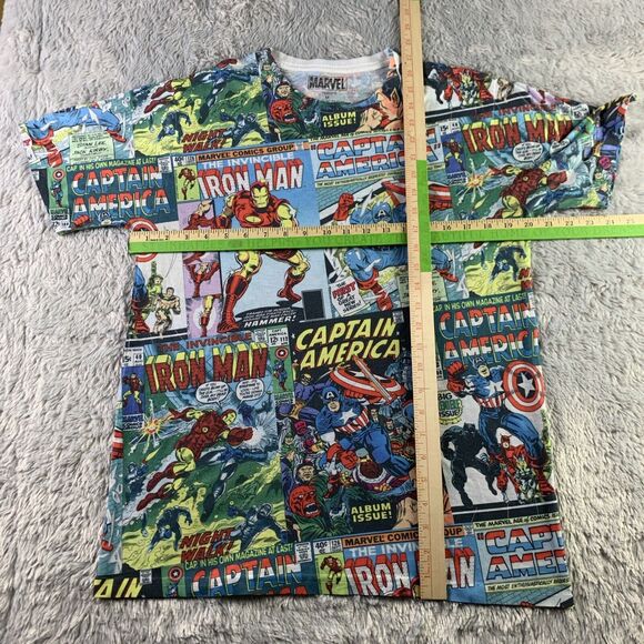 Marvel Comics Shirt Mens Medium All Over Print AOP Comic Book Covers Iron Man - Picture 3 of 6